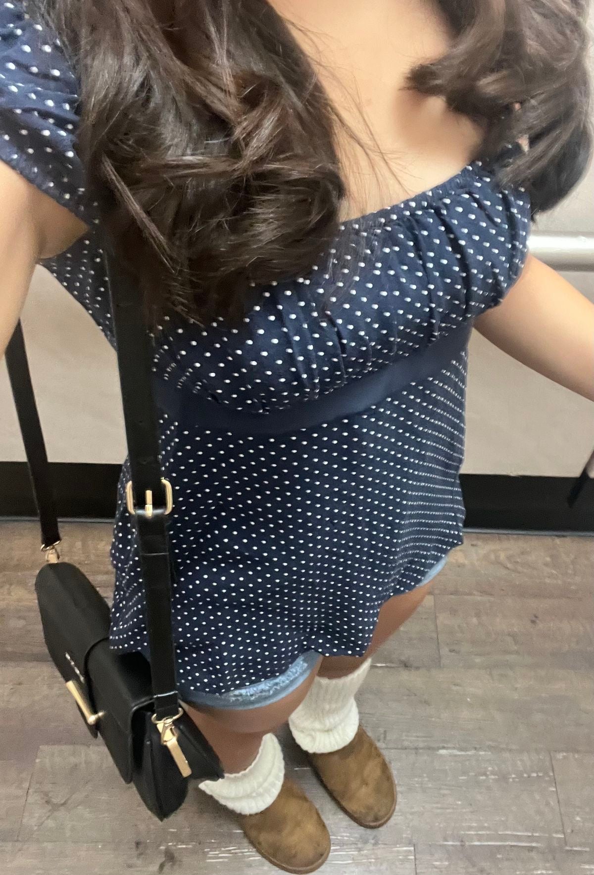 Babydoll Ribbon Polka Dot Top