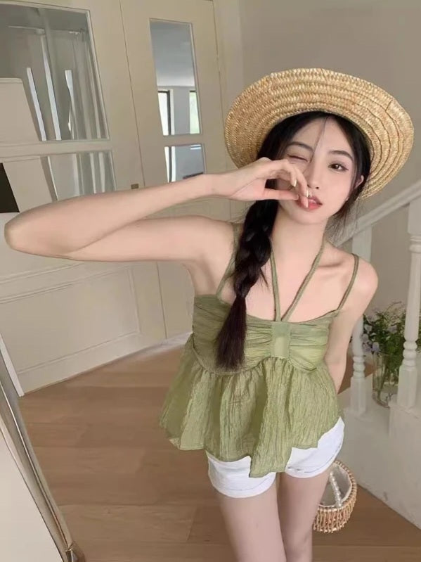 Bethany Tie-Front Mesh Cami Top