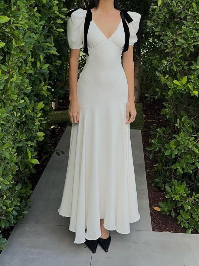 Rodarte Bias Dress With Velvet Ribbon Bow Details  Luxandluxy