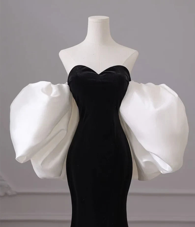 Black Velvet Tube Mermaid Dress