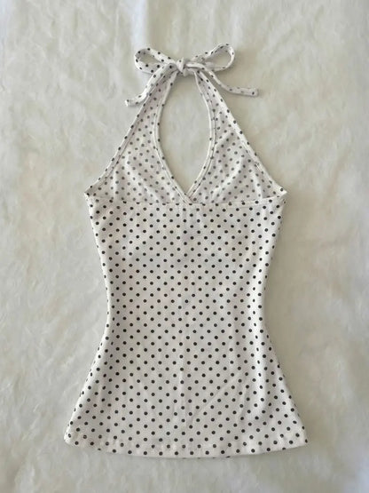 Blaire Polka Dot Halter Top