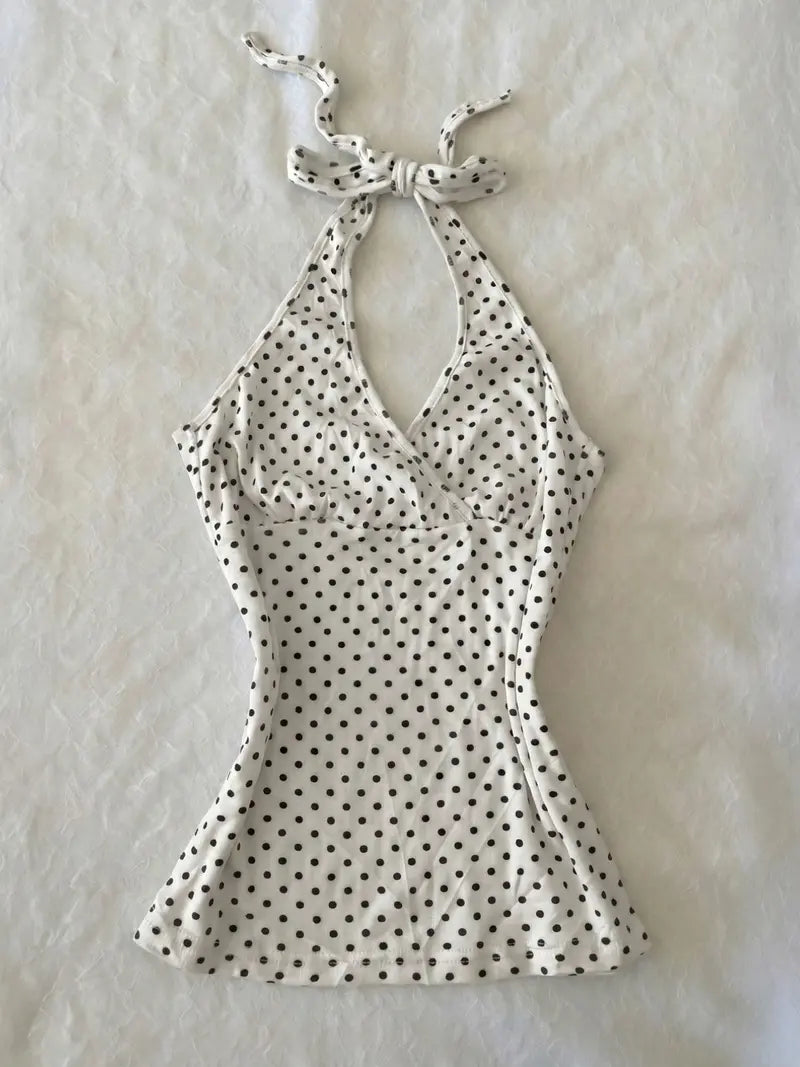 Blaire Polka Dot Halter Top