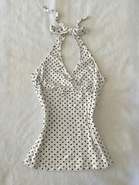 Blaire Polka Dot Halter Top