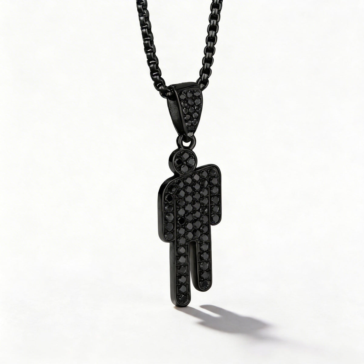 Blohsh Rhinestone Stickman Pendant Necklace