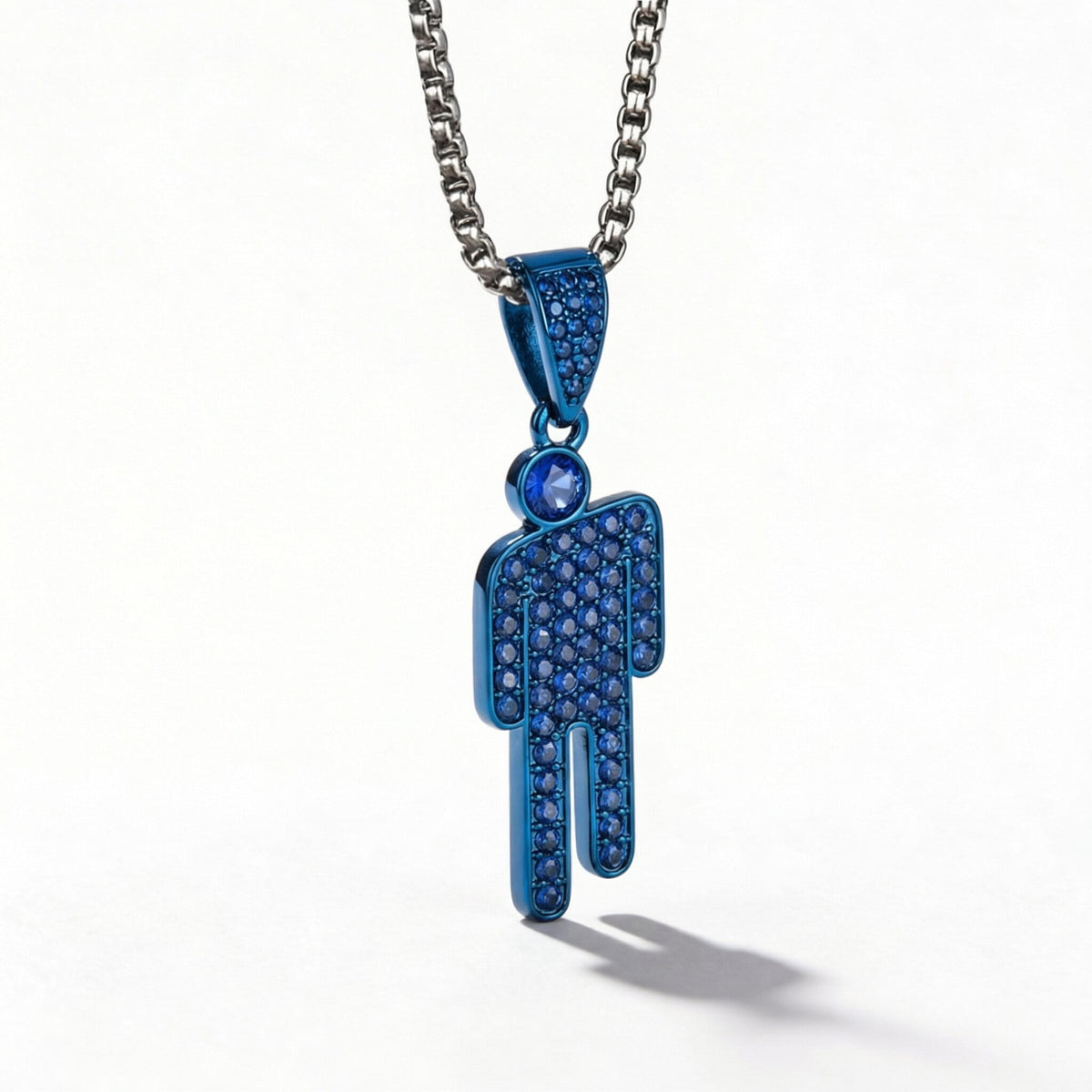 Blohsh Rhinestone Stickman Pendant Necklace