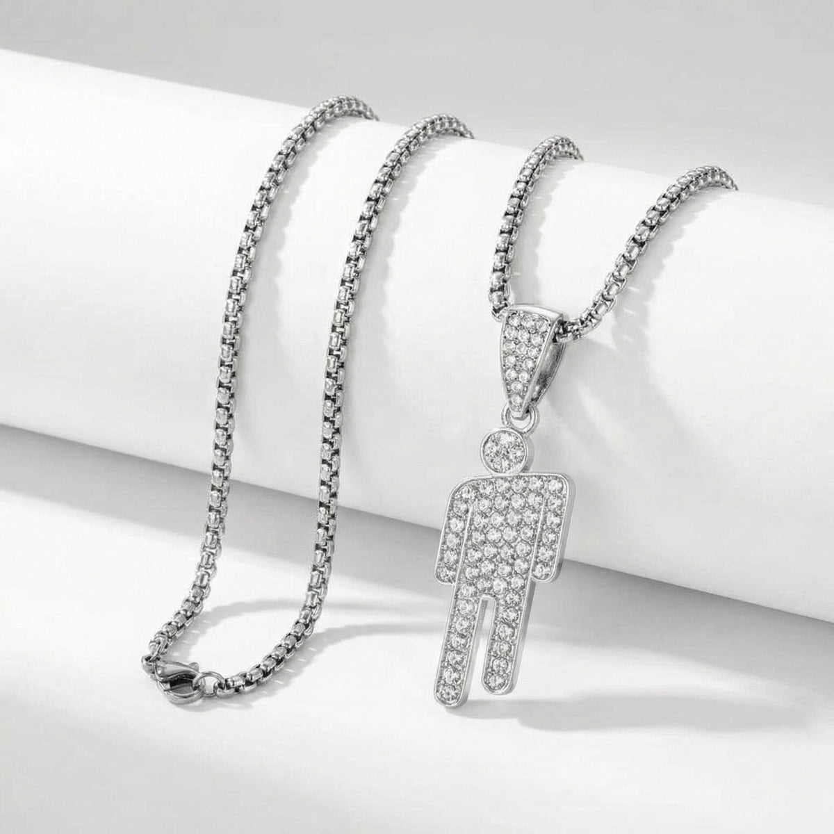 Blohsh Rhinestone Stickman Pendant Necklace