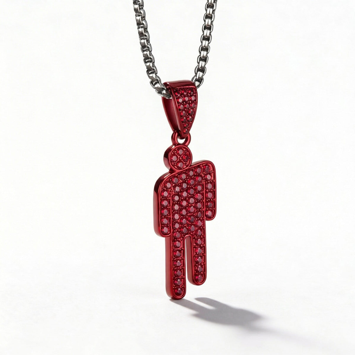 Blohsh Rhinestone Stickman Pendant Necklace
