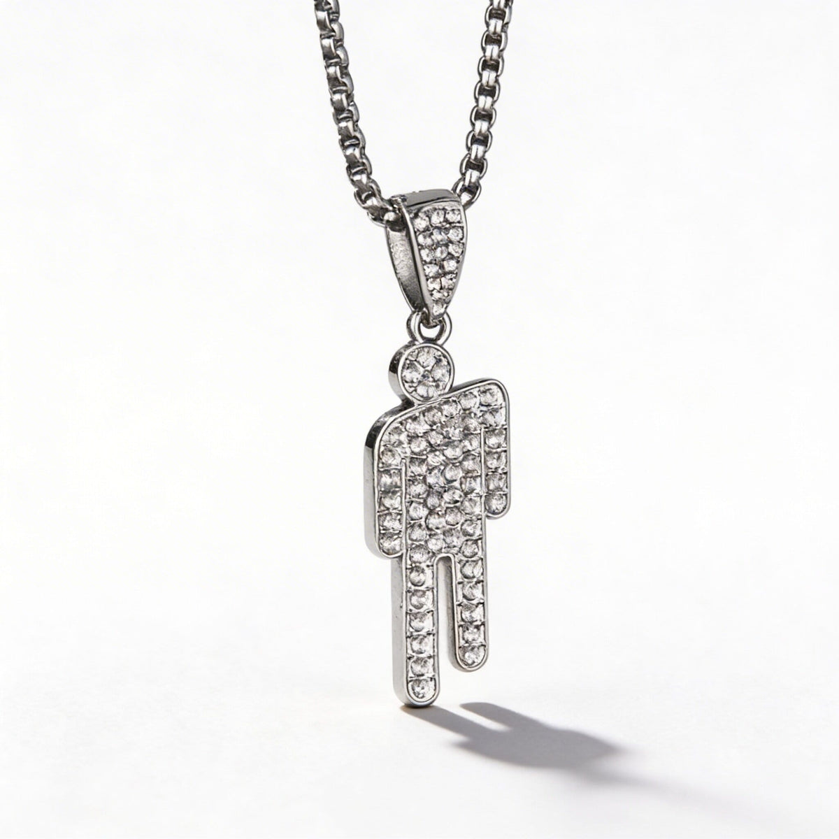 Blohsh Rhinestone Stickman Pendant Necklace