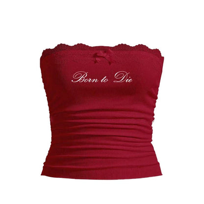"Born to Die" Lace Tube Top