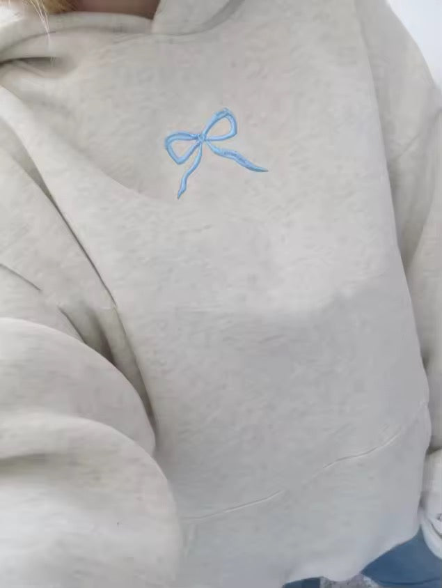 Bow Embroidered Hoodie