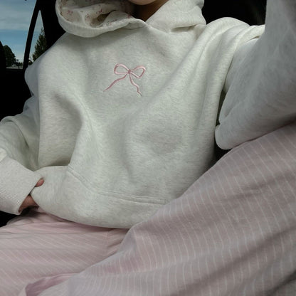 Bow Embroidered Hoodie