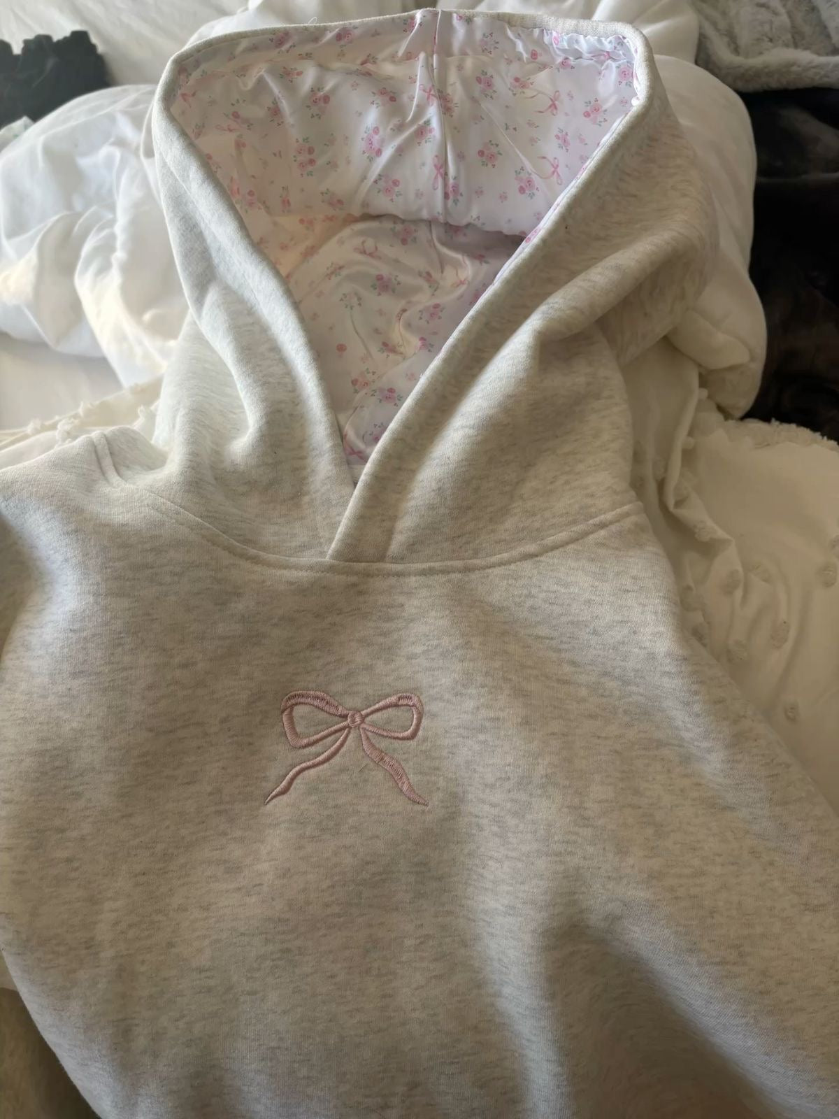 Bow Embroidered Hoodie