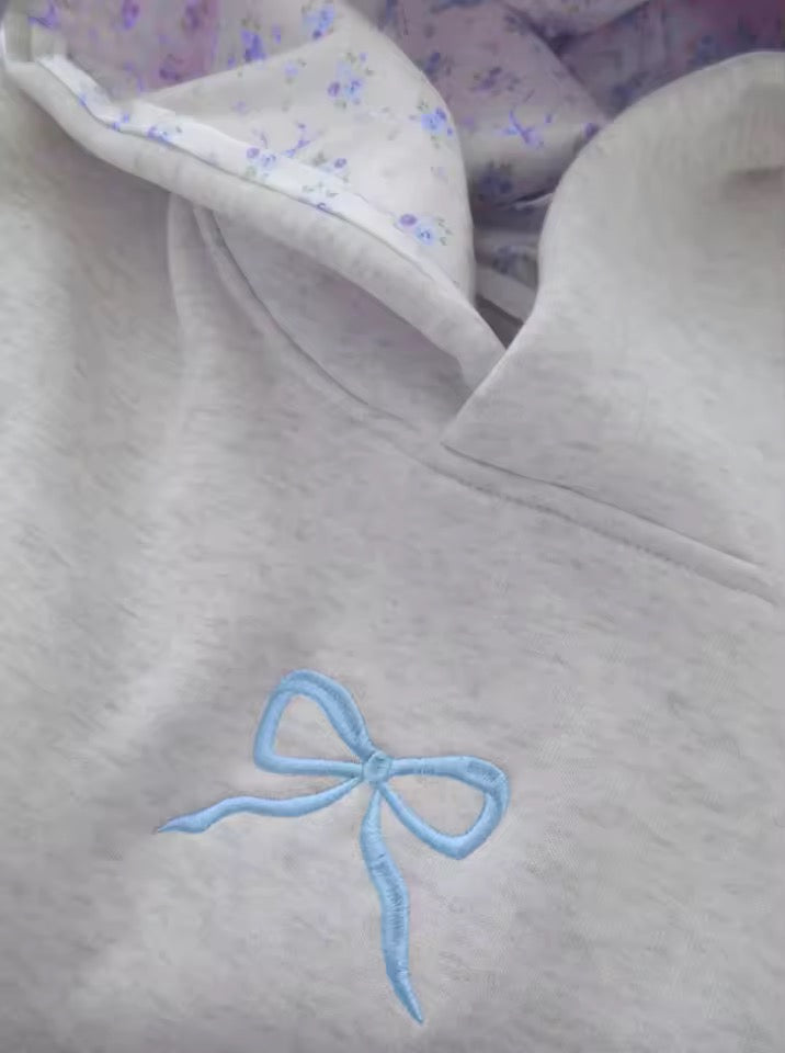 Bow Embroidered Hoodie