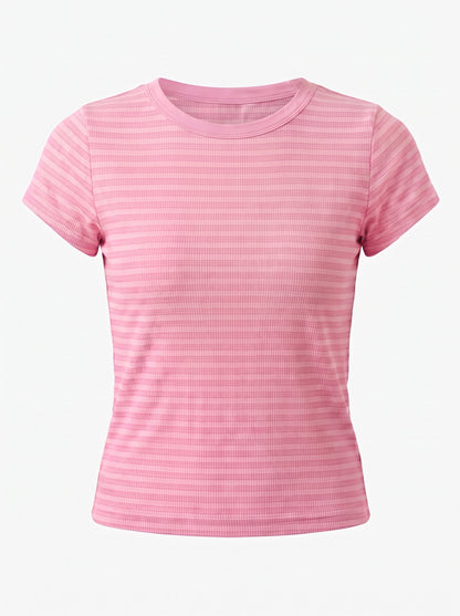 Bubblegum Pink Striped Tee