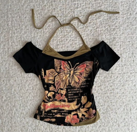 'Butterflies' Reverie Halter Top