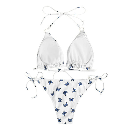 Butterfly Print Cheeky Bikini Set