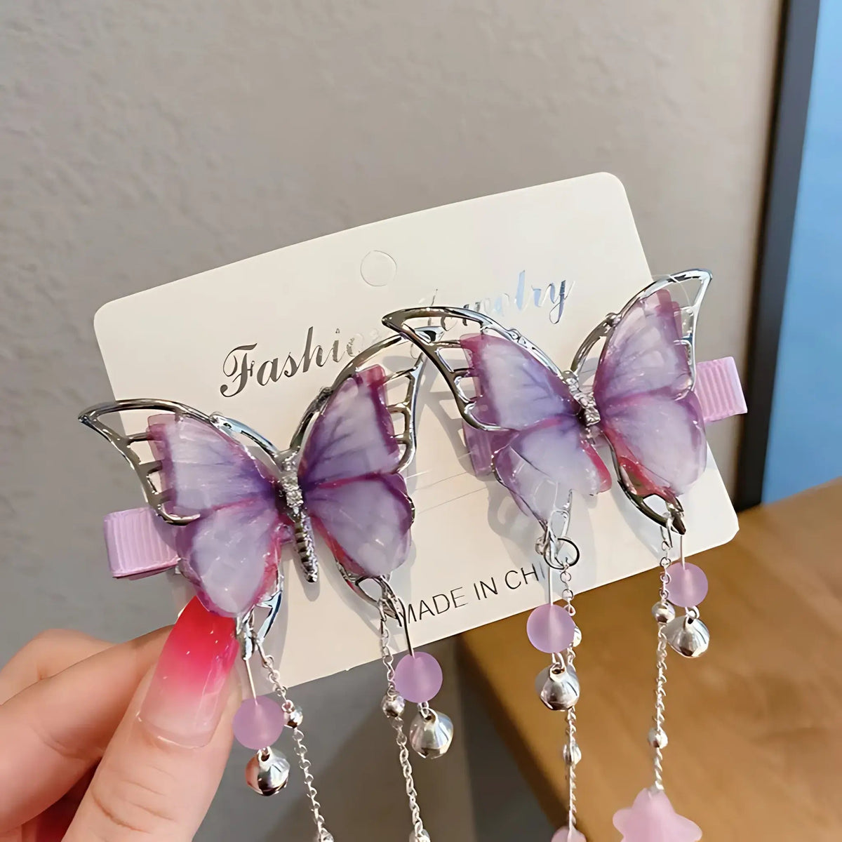 Butterfly Tassel Hair Clips