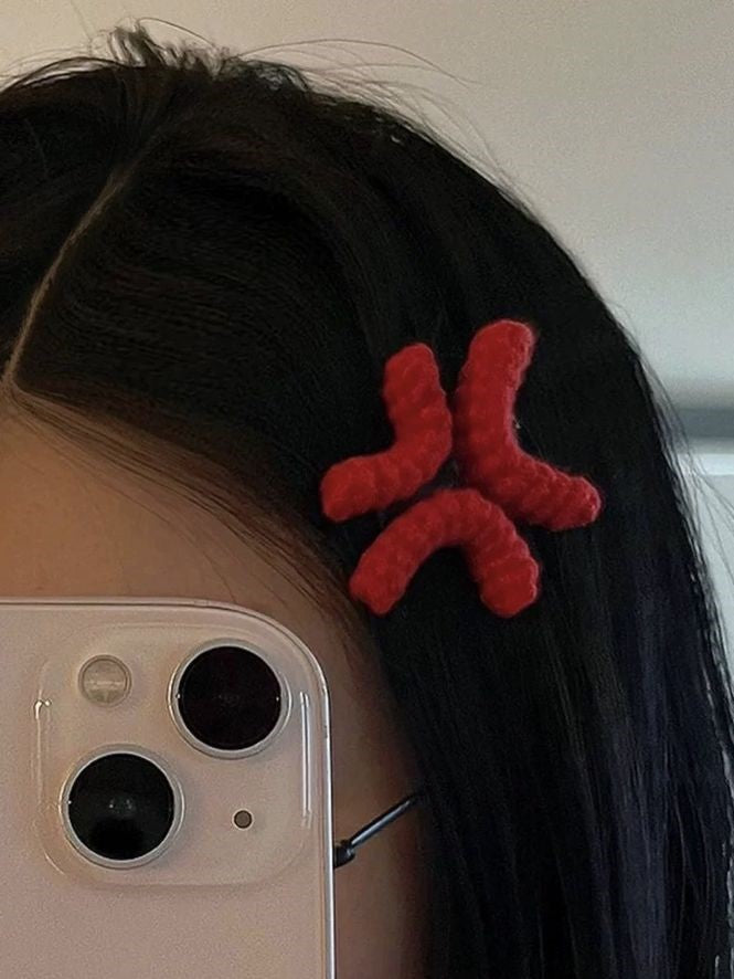 Cartoon Anger Crochet Hair Clip