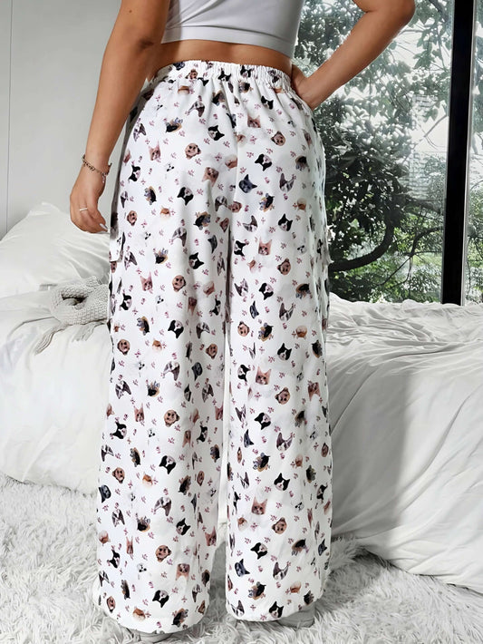 Cat Dog Print Cargo Pant