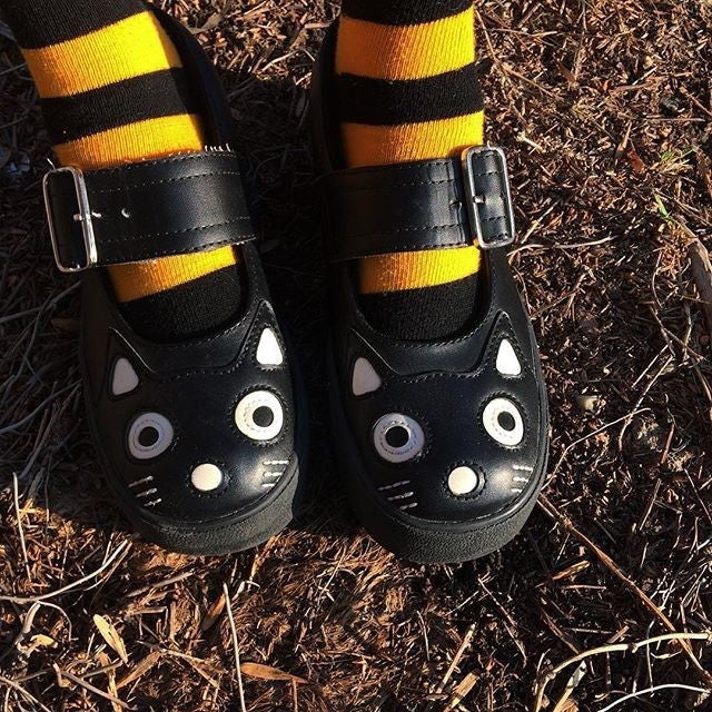 Kitty Face Mary Jane Shoes