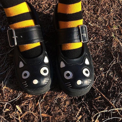 Kitty Face Mary Jane Shoes