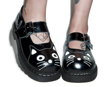 Kitty Face Mary Jane Shoes