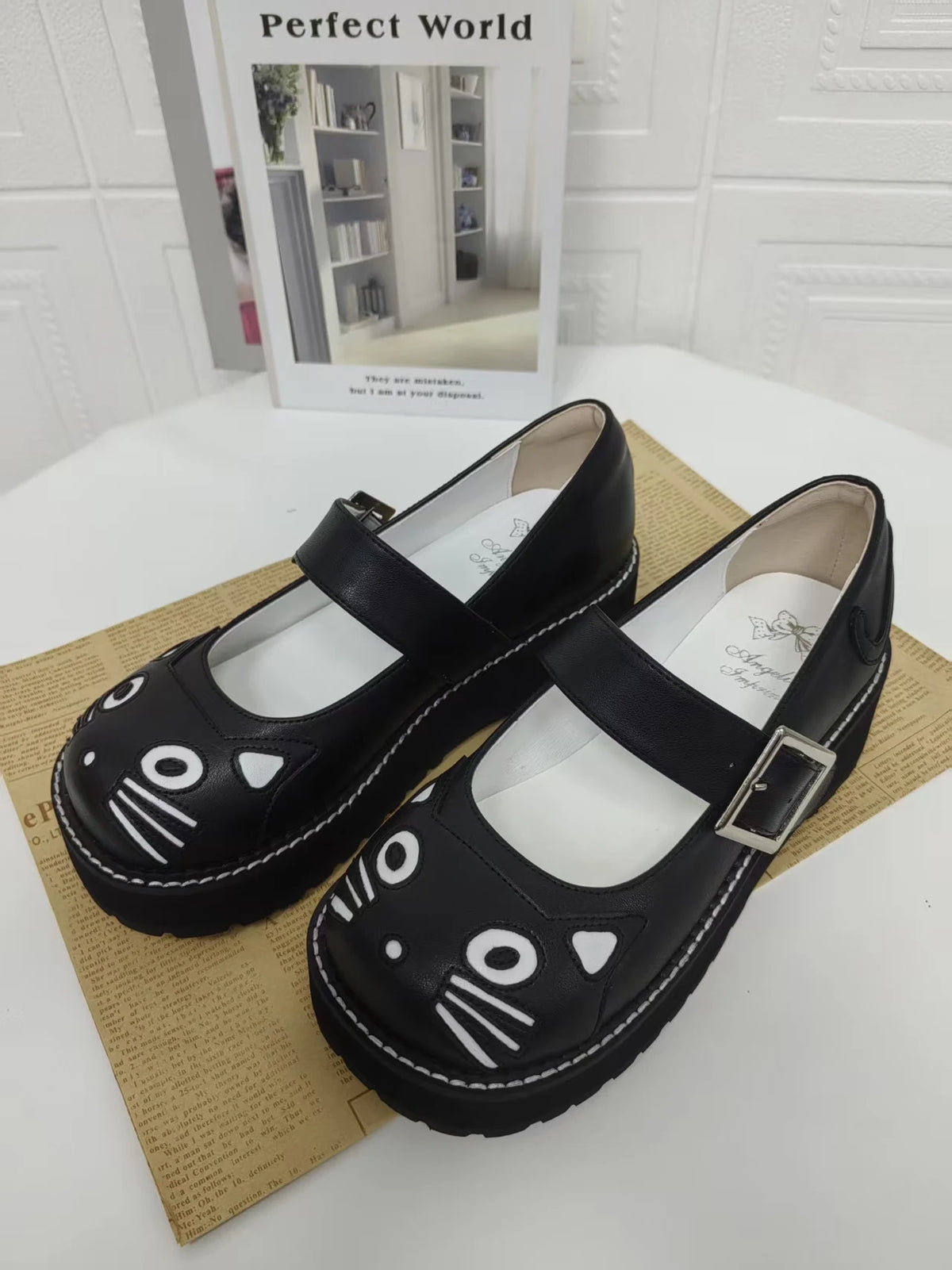 Kitty Face Mary Jane Shoes