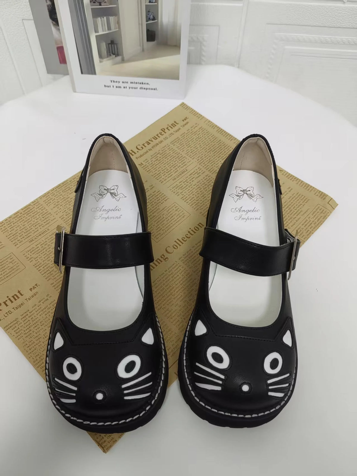 Kitty Face Mary Jane Shoes