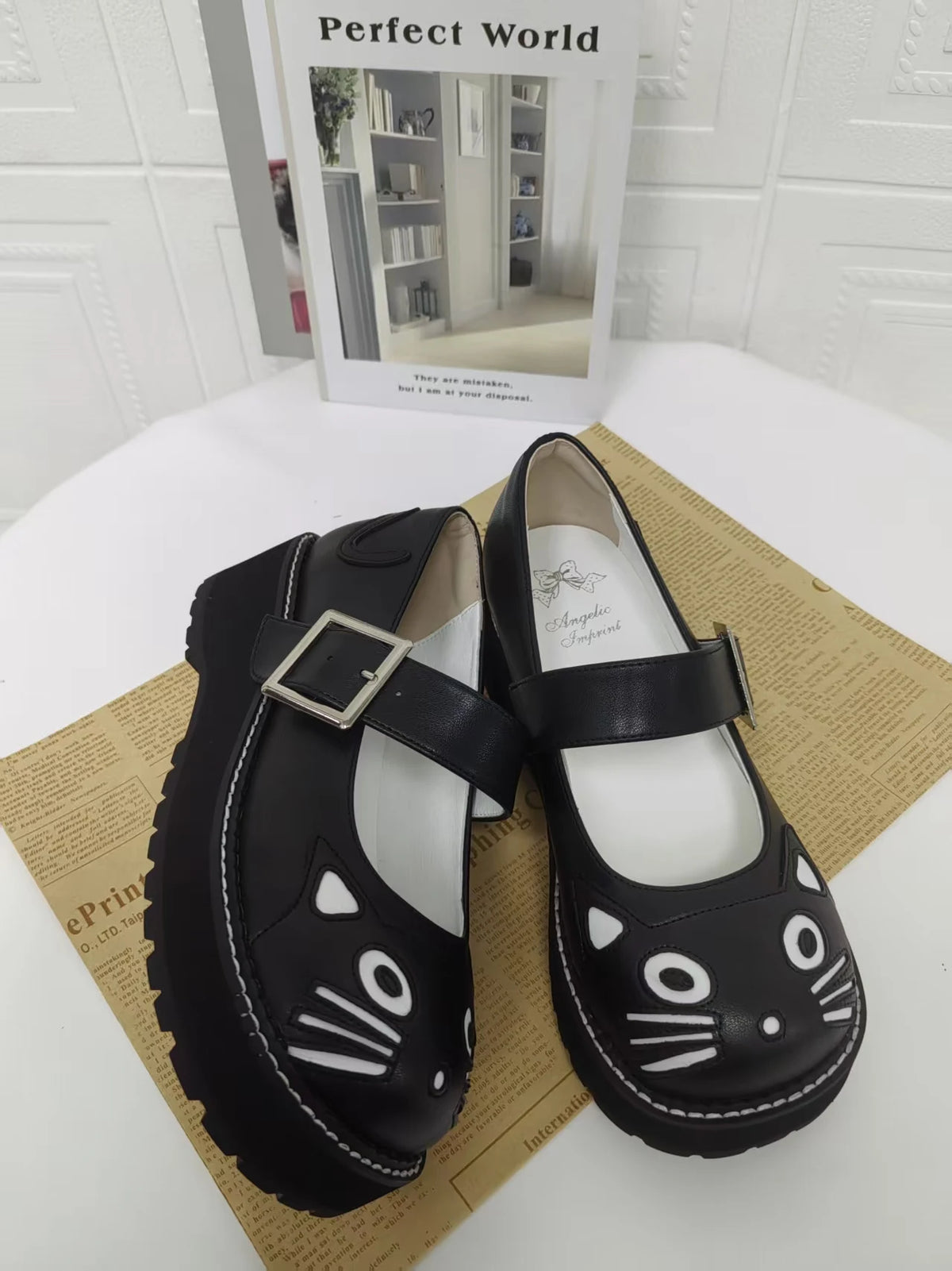 Kitty Face Mary Jane Shoes