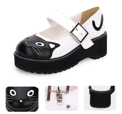 Kitty Face Mary Jane Shoes