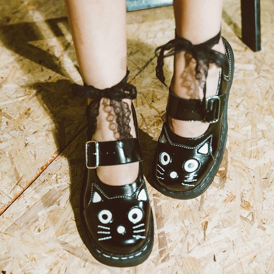 Kitty Face Mary Jane Shoes
