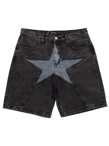 Center Star Patchwork Jorts