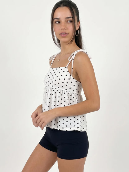 Polka Chic Peplum Cami