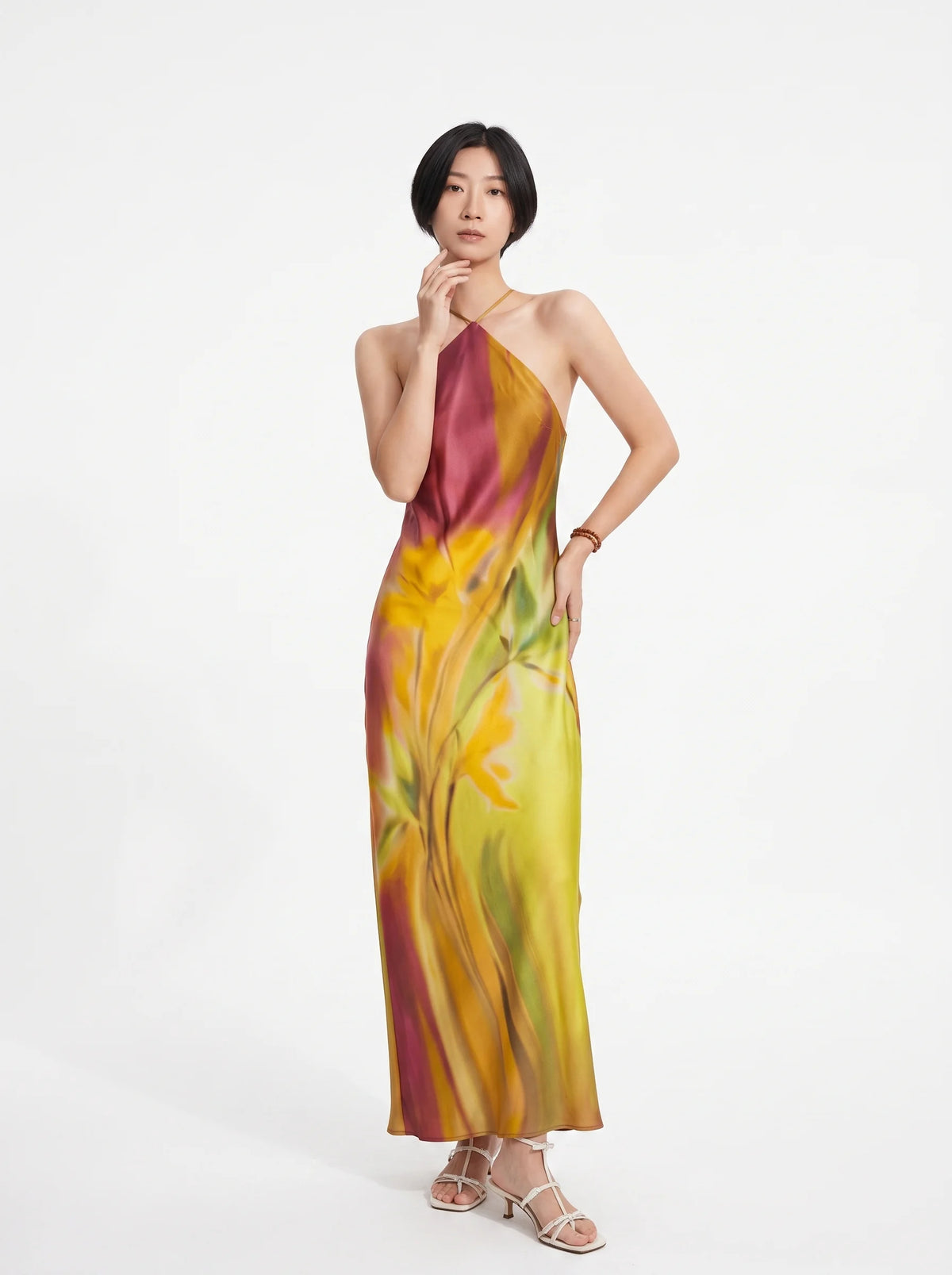 Lily Bloom Halter-Neck Maxi Dress