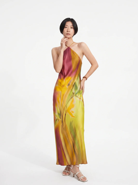 Lily Bloom Halter-Neck Maxi Dress