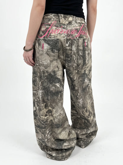 “Sparrow Spot” Camo Wide Leg Jeans