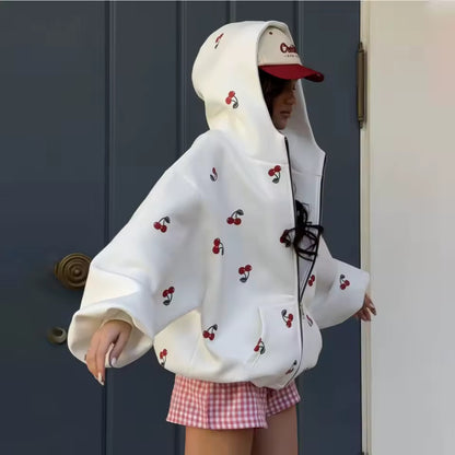 Cherry Drop Zip Hoodie
