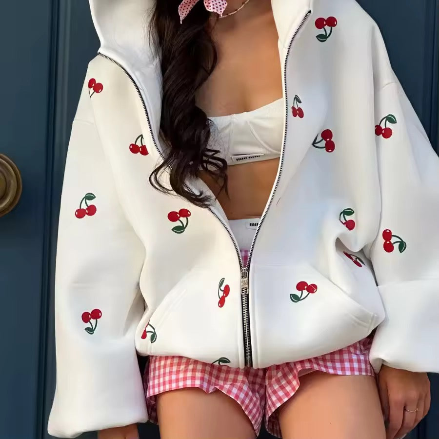 Cherry Drop Zip Hoodie