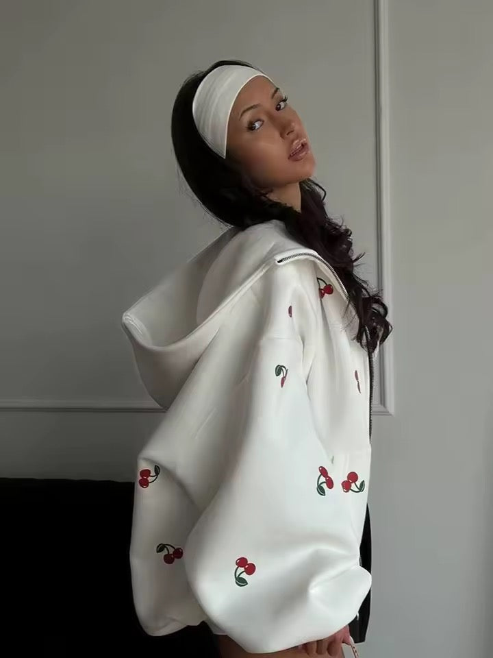 Cherry Drop Zip Hoodie