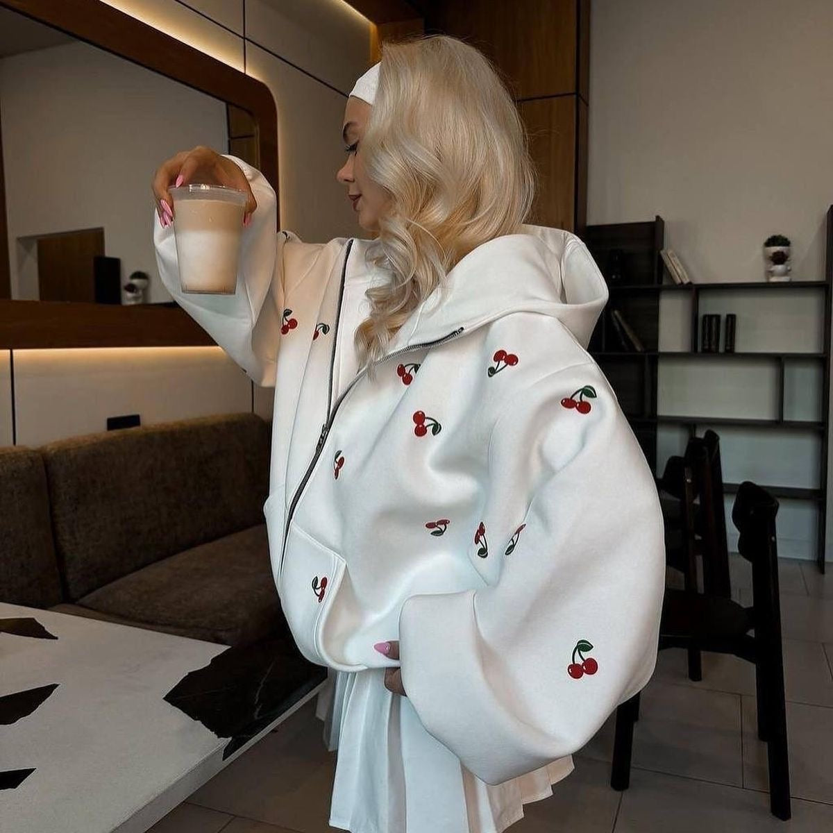 Cherry Drop Zip Hoodie