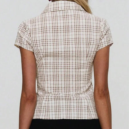 City Chic Plaid Blouse