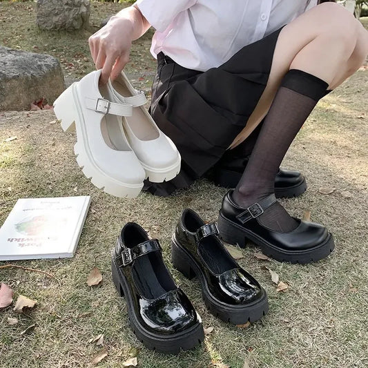 Classical Solid Mary Jane Platforms