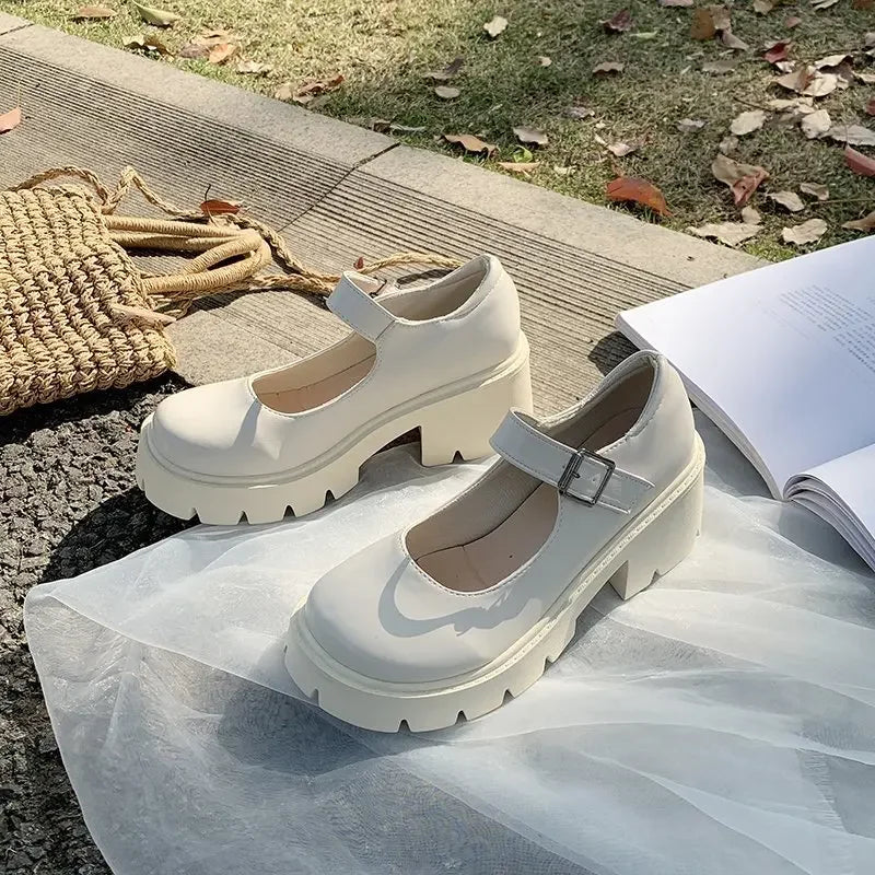 Classical Solid Mary Jane Platforms