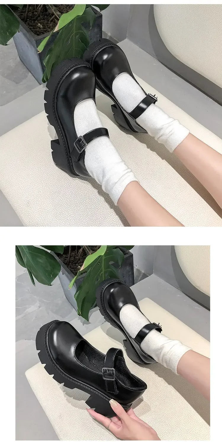 Classical Solid Mary Jane Platforms