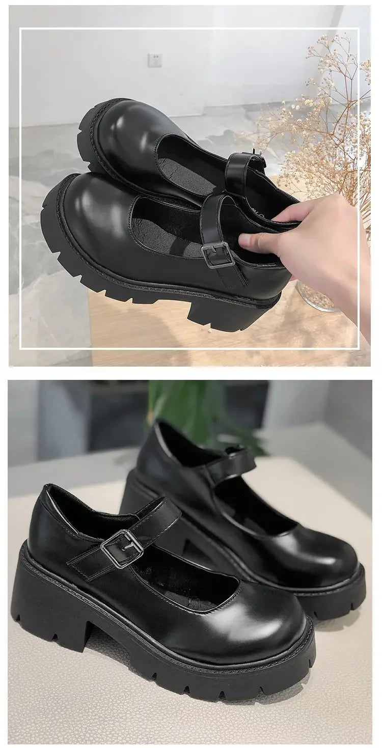 Classical Solid Mary Jane Platforms