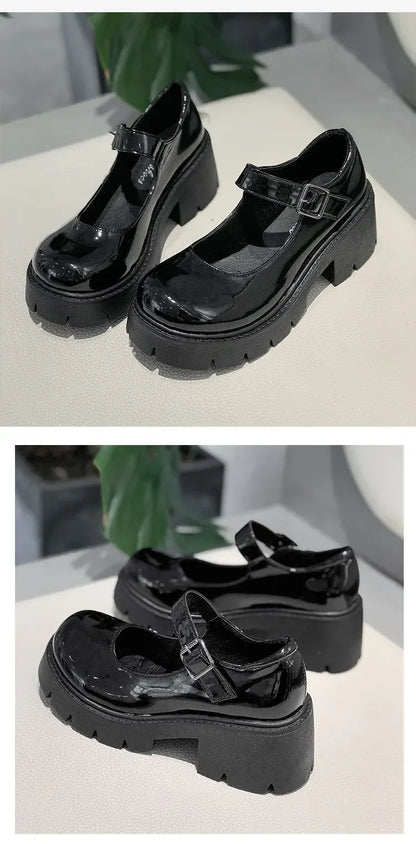 Classical Solid Mary Jane Platforms