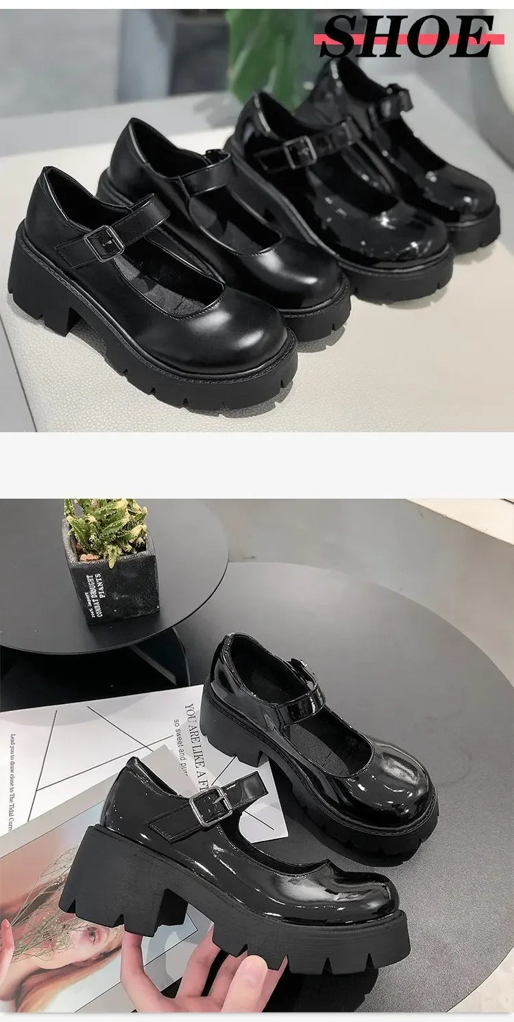 Classical Solid Mary Jane Platforms