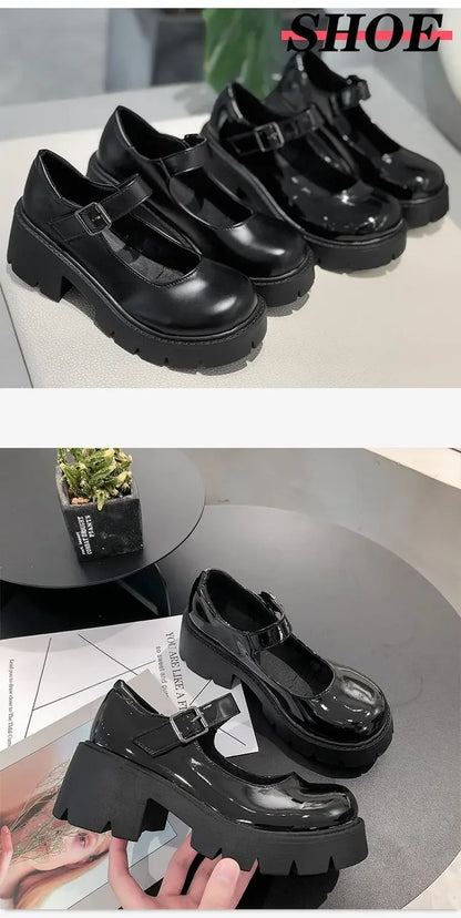 Classical Solid Mary Jane Platforms