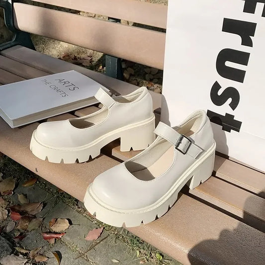 Classical Solid Mary Jane Platforms