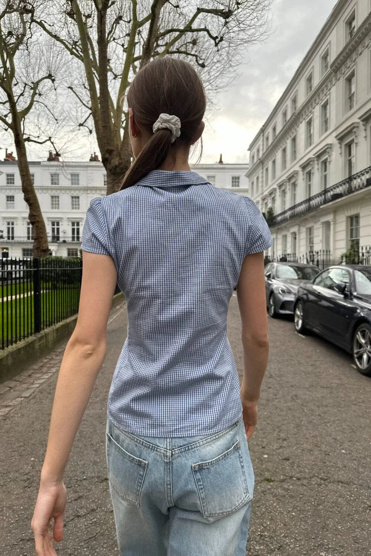 Coastal Charm Plaid Button-Up Shirt